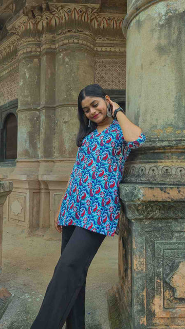 Rasrang - V neck Strap Kurti